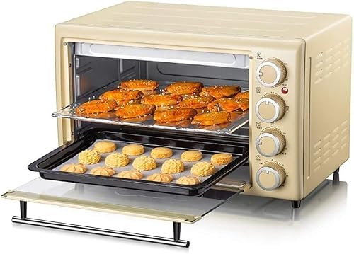 LABLADUO Air Fry Toaster Oven, Home Baking Fully Automatic Multifunction High Capacity Cake Bread Mini Small Electric Oven 30 liters Mini Ovens