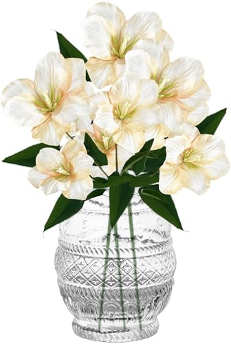 astylishome Tulips Artificial Flowers Table Decoration - 3pcs Fake Outdoor UV Resistant Plants Faux Plants 4931