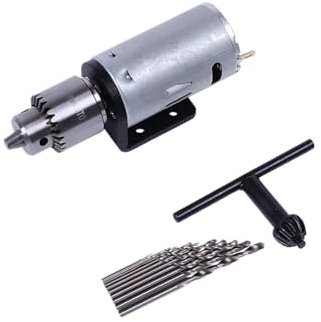 ERSINIAN Tischbohrmaschine, Mini-DC 5-12 V Elektromotor, Handbohrmaschine, Bohrset mit Spiralbohrern, JTO-Bohrfutter, Halterungsständer für Holz-PCB für Heimwerker-Anfänger