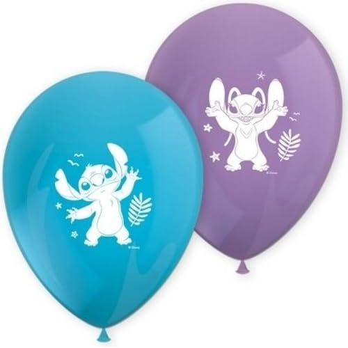 8 Luftballons * STITCH und ANGEL * als Deko für Kindergeburtstag und Mottoparty | 85cm Umfang | Disney Luftballon Ballons Ballondeko Mottoparty Kinderparty