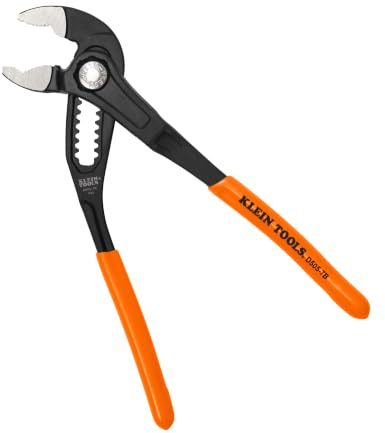 Klein Tools D5057B 7-Inch Adjustable Pliers, Quick-Adjust Klaw Pump Pliers, Compact Design with V-Jaw and Hardened Teeth for Maximum Torque