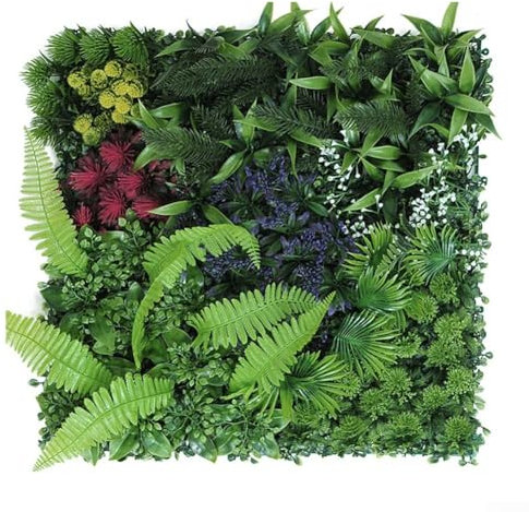 Jonikuper Kunstrasen, künstliches grünes Gras, Wandpaneel, quadratisch, Kunststoff, Pflanzensichtschutz, Zaun für Garten, Zuhause, Büro, Café, 50 x 50 cm (1)