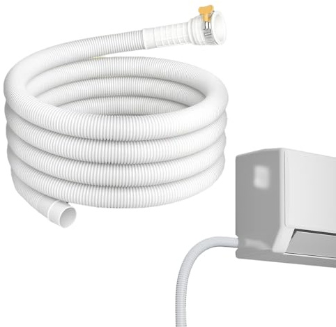 Ablaufschlauch für mobile Klimaanlage, Schlauchverlängerung von 3 m, mit Endstück, verstärkter flexibler Schlauch mit Gummiflansch für Lochdurchmesser 2,5 cm