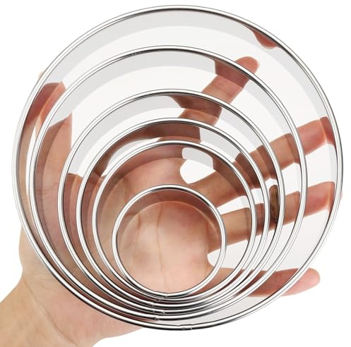 6-Piece Round Cookie Cutters (2, 3, 3.5, 4, 5, 6 Inch) Biscuit Cutter Set
