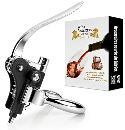 Hebelkorkenzieher, Manueller Weinflaschenöffner für Alle Arten von Korken, Korkenzieher Wein für Weinliebhaber und Haushalt, Robuster Weinöffner für Profigebrauch und Täglichen Einsatz