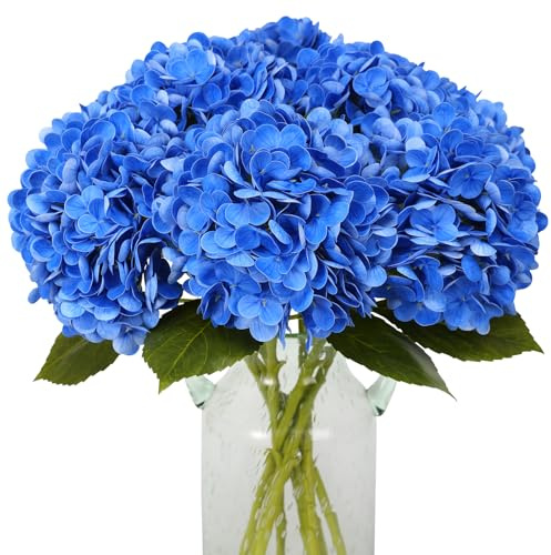 Hobyhoon Hortensien Künstliche Blumen Seidenblumen Künstblumen Wie Echt 3Pcs Seiden Hortensien Blumen Bouquet für Office Home Decor