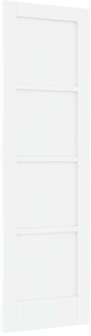 HETFTJN Porta interna bianca, 61 x 198,5 cm, porta scorrevole in legno massello di pino e compensato, porta rustica per interni, porta salvaspazio per soggiorno e corridoio, design fai da te