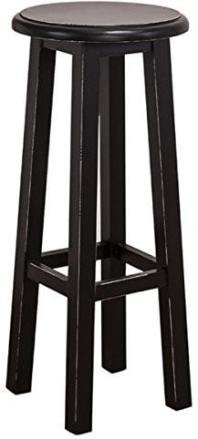 Casa Padrino Landhausstil Barstuhl Antik Stil Schwarz Ø 35 x H. 82 cm - Landhausstil Möbel