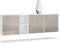 Vladon Kommode Cuba, Made in Germany, Weiß matt/Sandgrau Hochglanz - Modernes Sideboard für Ihr Wohnbereich - (BxHxT) 182x53x35 cm