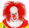NET TOYS Auffällige Clown-Perücke ES | Weiß-Rot | Schauriges Herren-Accessoire Clownsglatze mit Haaren | EIN Blickfang für Halloween & Horror-Party