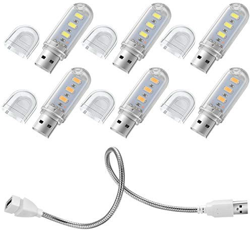 OSALADI 5 Pz Lampada USB portatile Luce USB flessibile Lampada per computer portatile Luce regolabile Luce di lettura della tastiera per notebook Power Bank PC