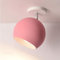 E27 LED Macaron Moderne Einfache Kreative Deckenleuchten Metall Schmiedeeisen Halbkreisförmige Bunte Deckenlampe Einstellbarer Winkel Hängeleuchte für Gang Korridor Küche Bar Restaurant Cafe (Rosa)
