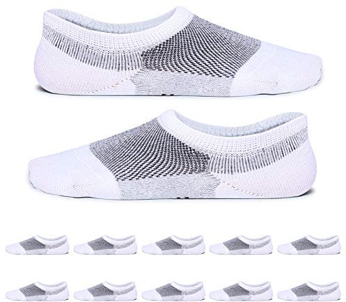 YouShow sneaker socken 10 Paar Damen Kurz Strümpfe invisible rutschfest Weiß 39-42 Sportsocken für Damen