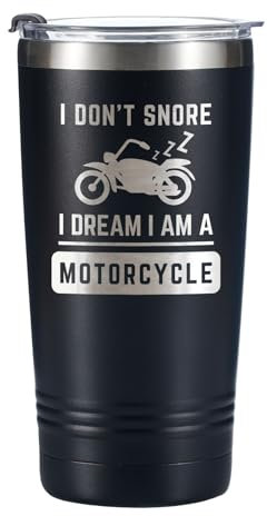 Onebttl Motorbike Gifts for Men, Tumbler Travel Coffee Mug, Dad Grandad Motorcycle Lover Biker Rider Father's Day, Christmas, Birthday, Stainless Steel 20oz/590ml - I Don't Snore