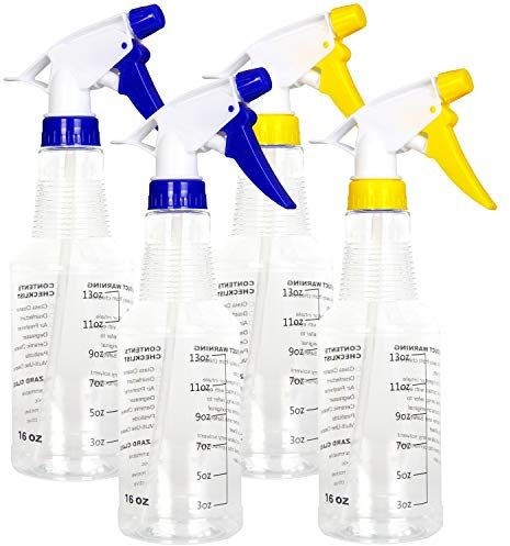 Youngever 2 Pacchi 500ML Bottiglie Spray di Plastica Vuote, Bottiglia a Spruzzo per Capelli e Soluzioni di Pulizia, 2 Colori Assortiti