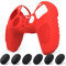 eXtremeRate PlayVital Zubehör für ps5 Controller Hülle,Case Anti-Rutsch Schutzhülle Griffe Skin aus weichem Gummi,6 Stück Stick Aufsätze für PS5 Controller(3D Noppen Edition,Rot)