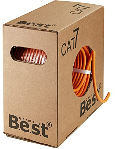 Germany B.e.s.t Cable de red CAT 7 100 m Simplex Cable de red de cobre LAN S/FTP 10 Gbit/s Kat 7 cobre puro PoE+ LSZH