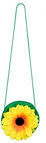Boland 44537 - Umhänge-Tasche Sonnenblume, Größe 20 cm, mit Reißverschluss und Schulterriemen, Beutel, Flower-Power, Gärtner, Kostüm, Karneval, Mottoparty