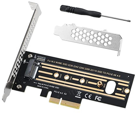 MZHOU M.2 NVME SSD to PCIe 4.0 X4 Adapter, Supports Key-M NGFF PCI-E 3.0, 2.0 or 1.0 Controller Expansion Card (2230 2242 2260 2280 22110 M.2 SSD)