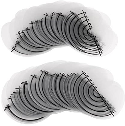 zalati 50Pcs Hair Protector Templates Clear Guards Spacer Round Circular and Single Hole graduated wig heat insulation pieces for Hair Extension