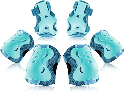 BOSONER Knieschoner Kinder Schoner Inliner Protektoren Schützer Inline Skates Knie Und Ellenbogenschützer Knieschützer Skateboard Rollschuhe (Grün, M(9-15 Jahren))