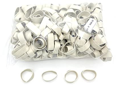 Progom – Gomas elásticas – 50 (Ø32) mm x 15 mm – Color blanco – Bolsa de 1 kg