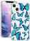 MAYCARI Blue Butterfly Case for iPhone 14, iPhone 14 Clear Case Shockproof Transparent Case with Butterfly Pattern Soft TPU Bumper Protective Cover Case for Girls Women Children Men(iPhone 14 Case)