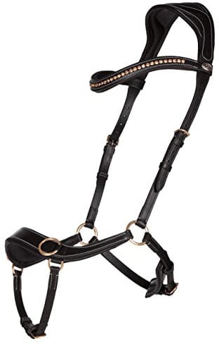 QHP Gebisslose Leder Trense Anatomical (Warmblut, schwarz)
