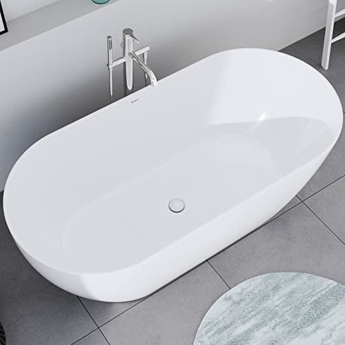 DURAVIT Freistehende Badewanne aus Acryl Standbadewanne DuraMuna in Weiß glänzend 150x75 cm Füllmenge: 233 l Acrylwanne inkl. Zubehör Wanne für 2 Personen Optimale Wärme Isolierung