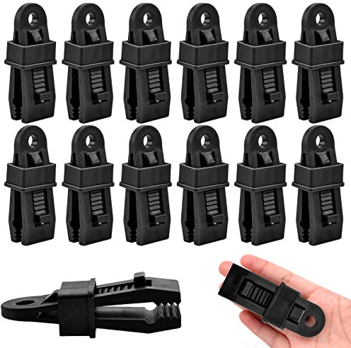 12 Stück Tarp Clip Clamp, Zeltplanen Planenclips, Hochleistungs-Plane Clips Set Sofortige Markisenklemme für Outdoor Zelte, Baldachin, Sonnenschutz, Autoabdeckung Poolabdeckung