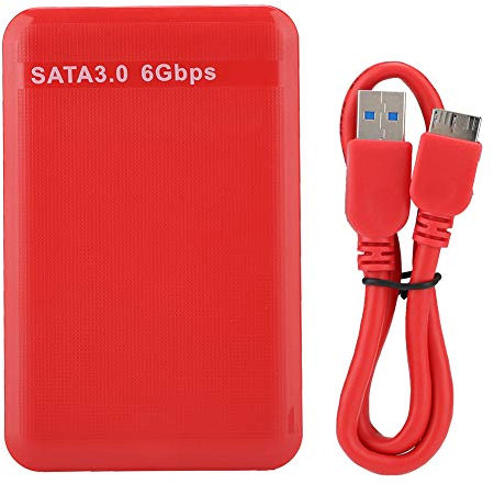 KIMISS Disque Dur Externe 1 to Disque Dur Externe Abs 2,5 Pouces Usb3.0 Sata3.0 Boîtier de Disque Dur Mobile Haute Vitesse 6 Gbps Prend en Charge L'accélération UASP 6 to (Noir) (Rouge)