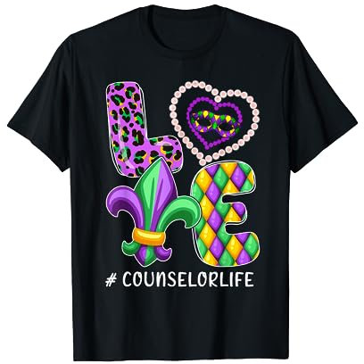 Leopard Love Counselor Life Fasching Fat Bead Tuesday T-Shirt