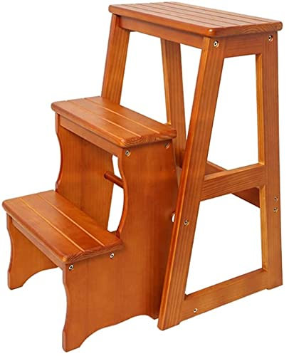 Escabeau pour Les Tout-Petits escabeaux de Cuisine pliants à 3 Niveaux, Chaise à échelle Debout, unités d'étagère Pliables, Chaise à échelle de bibliothèque