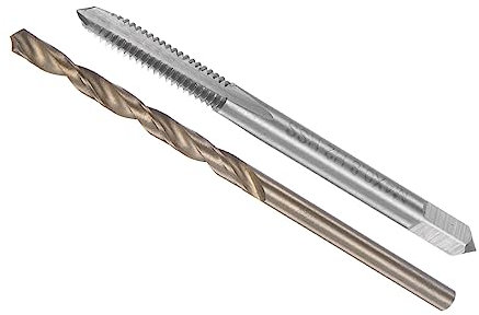 CoCud Taper et Perceuse Mèche Ensemble, M4 x 0.8 Taraud Filetage 3.2mm Perceuse Diamètre, Métrique Machine Vis Taraud & Torsion Outil-(pour Taraudage Réparation), 1-Ensemble