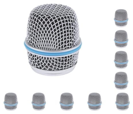10 set Replacement Blue Steel Mesh Microphone Grill Head Parts Accessory BETA 57A, Silver