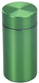 Stash Boîte en métal pour Herbes, Pilules et Epices | ø73x34mm | Anti-odeurs et Imperméable | Métal Aluminium | Boîte de Transport | Boîte de Rangement Pour Manchons de Tube de Haute Qualité (Vert)
