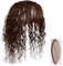 Echthaar-Topper für Frauen, gelockt, gewellt, 13 x 14 cm, Mittelteil, Seidenbasis, Clip-in-Haarteile oben mit Pony(Brown,Hair 40cm)
