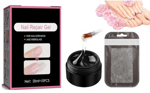 Nagelpflege Reparatur Gel, Nagelgel Instant Riss Nagel Reparatur Gel, Nagelreparaturset für gebrochene Naturnägel, Nagelverstärker Fixierer und Härter für Nagelverlängerungen Sculpture Gel (20ml)