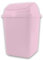 TRTO 1Pcs Pastel Plastic Swing Top Bin Kitchen Bathroom Office Bedroom Pastel Swing Bin East To Use and Cleans (Pink)