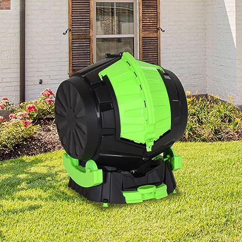 ShCuShan Trommelkomposter 49,5x44,5x57 cm 50 L Schnellkomposter Stand Up Komposter Tumbling Composter