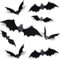 Pack de 60 Chauve Souris Halloween,Décoration Halloween Interieur,Décoration 3D Chauve Souris,Décoration Intérieure Araignée,4 Tailles Différentes Pour Les Fournitures de Fête D'halloween