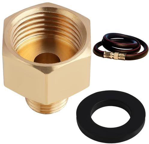 Adaptador para Gas GLP 1/2«R x 1/4» de Cobre, hornillo de Gas y Racor para Tubo de Gas, Junta incluida, Resistente y Seguro (ambas roscas Son derechas, se atornillan en Sentido horario)