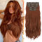 BARSDAR Clip in Extensions 50cm 5PCs Wellige Clip in Haarverlängerungen Auburn für Frauen Natürliches Hair Extensions Synthetisches Haarteil Haarextension - Mittel Auburn