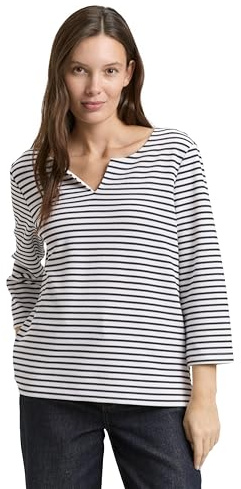 TOM TAILOR Damen T-Shirt mit Streifenmuster