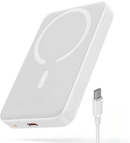 Power Bank for Magsafe 5000mAh, Bateria Externa Magnético, Inalambrica Cargador portatil Carga Rapida PD 15 W USB-C mag-Safe Powerbank para iPhone 15/14/13/12/Pro/Pro MAX