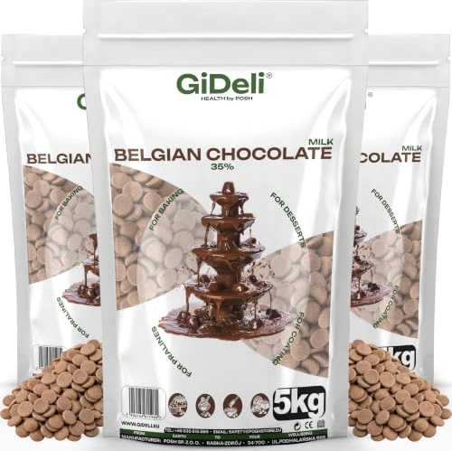 GiDeli Schokodrops Kuvertüre 3 x 5 kg - Schokolade für Schokobrunnen | schmilzt gleichmäßig ab 30 °C, einzelne Beutel zum Portionieren, für Konditorei, Gastronomie, Saisonproduktion