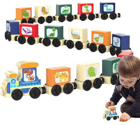 Opdestn Holz Eisenbahn Set Für Kinder,Spielzeug Für Frühkindliche Bildung,Magnetische Zug Spielzeuge - Für und Mädchen, für Zuhause, Kindergarten, Vorschule, Schule, Kindertagesstätten, Homeschooling