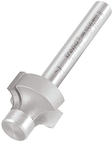 Trend Professional Pin Guided Round Over Router Cutter, 4.8mm Radius, 1/4 Inch Shank, 19mm Cut Diameter & 11.8mm Cut Length, Tungsten Carbide Tipped, 7E/1X1/4TC