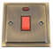 Cooker Oven Switch w/Neon Indicator 45 Amp - Victorian - Antique Brass