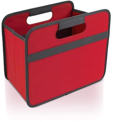 meori Faltbox Small in Rot - Stabile Klappbox S mit Griffen - perfekte Allzweck Aufbewahrungslösung - Tragkraft bis 30 kg - A100062 - 32 x 26,5 x 27,5 cm